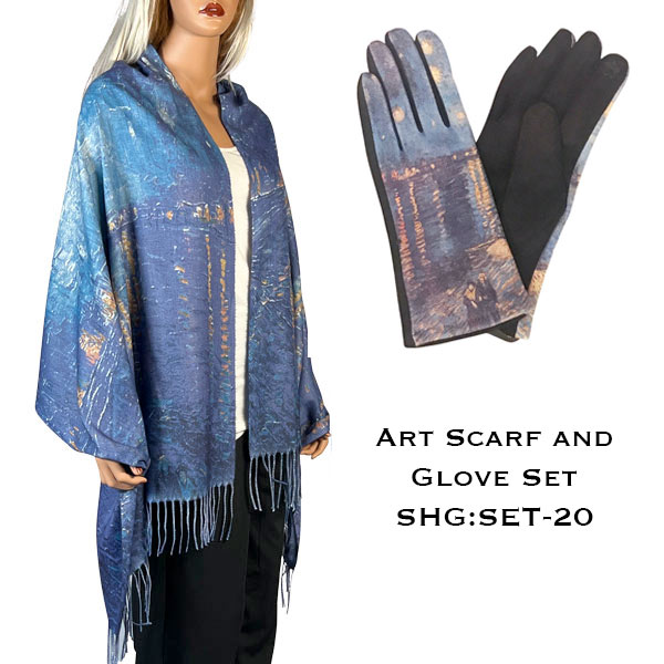 3746 - 20<br>
Art Scarf and Glove Set