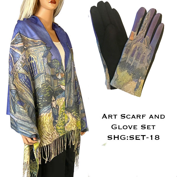 3746 - 18<br>
Art Scarf and Glove Set