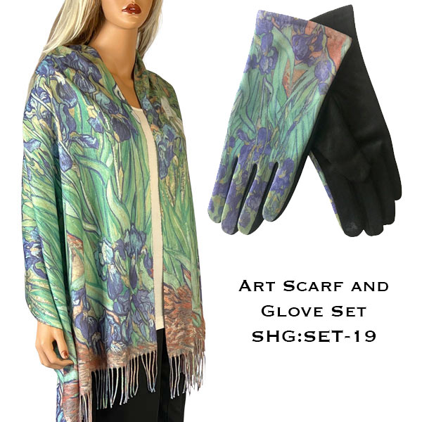3746 - 19<br>
Art Scarf and Glove Set