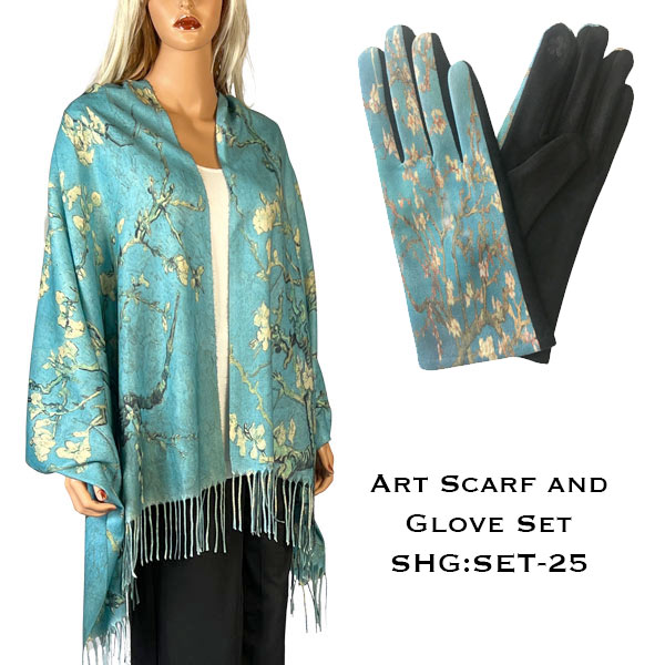 3746 - 25<br>
Art Scarf and Glove Set