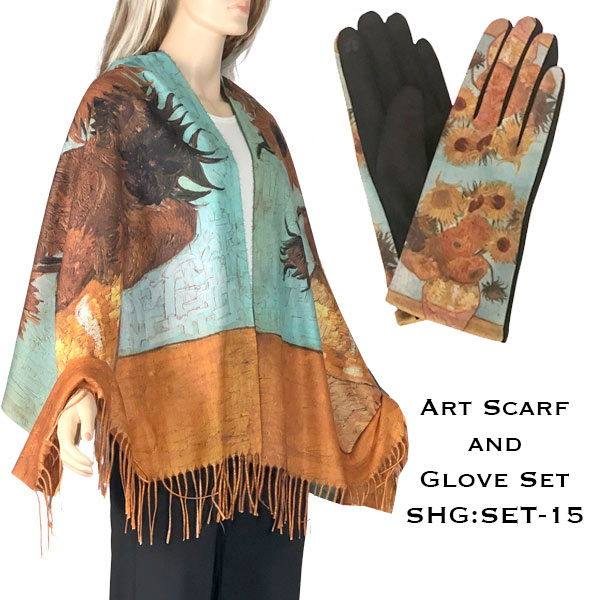 3746 - 15<br>
Art Scarf and Glove Set