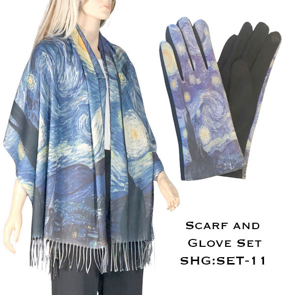 3746 - 11<br>
Art Scarf and Glove Set