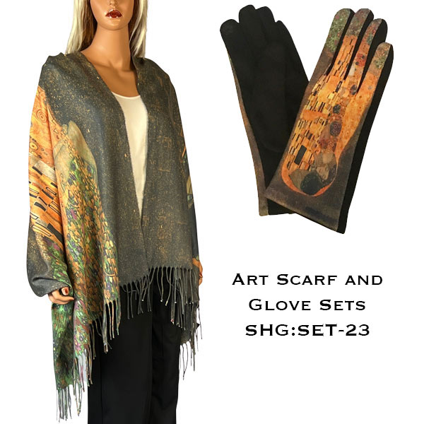 3746 - 23<br>
Art Scarf and Glove Set