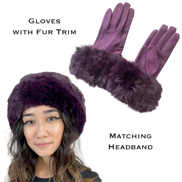 3750 - 04<br>Plum/Dark Plum
Fur Headband with Matching Gloves