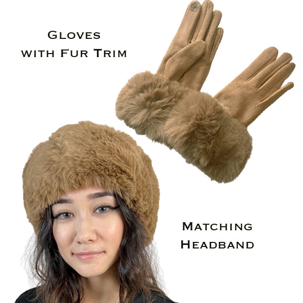 3750 - 05<br>Camel/Tan
Fur Headband with Matching Gloves