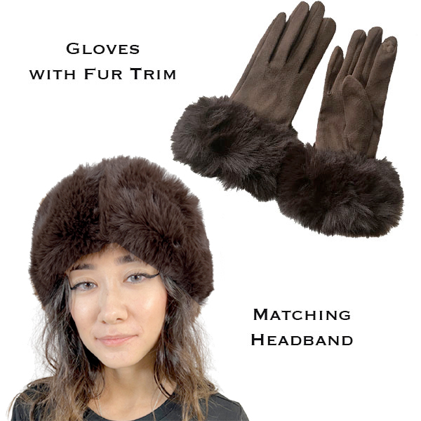 3750 - 07<br>Brown
Fur Headband with Matching Gloves