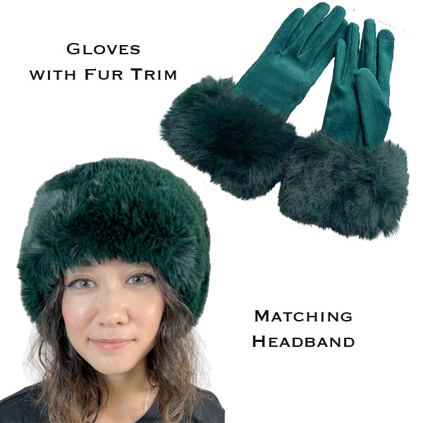 3750 - 16<br>Dark Green
Fur Headband with Matching Gloves