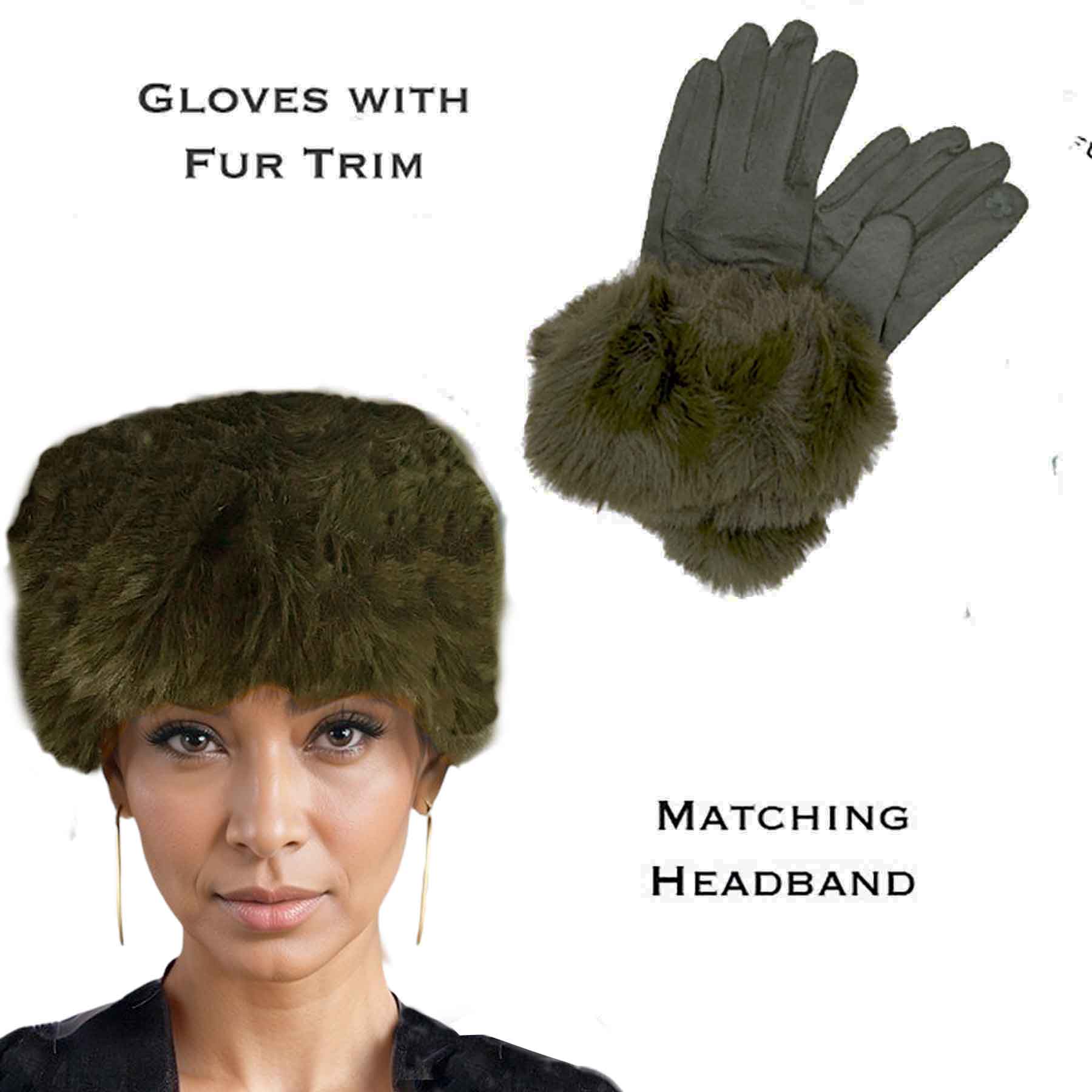 3750 - 18<br>Olive
Fur Headband with Matching Gloves