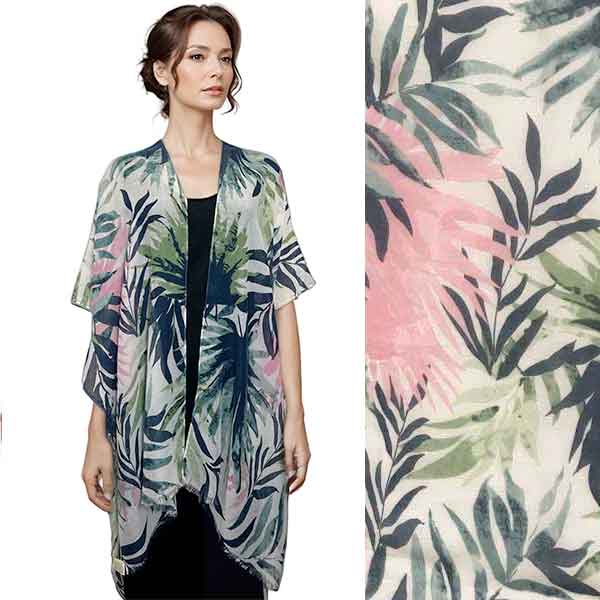 10197 - Multi Color
Tropical Print Kimono