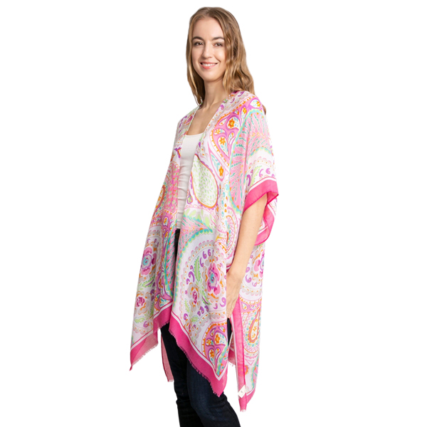 2302 - Rose Paisley<br>
Silky Viscose Ultra Light Kimono*

