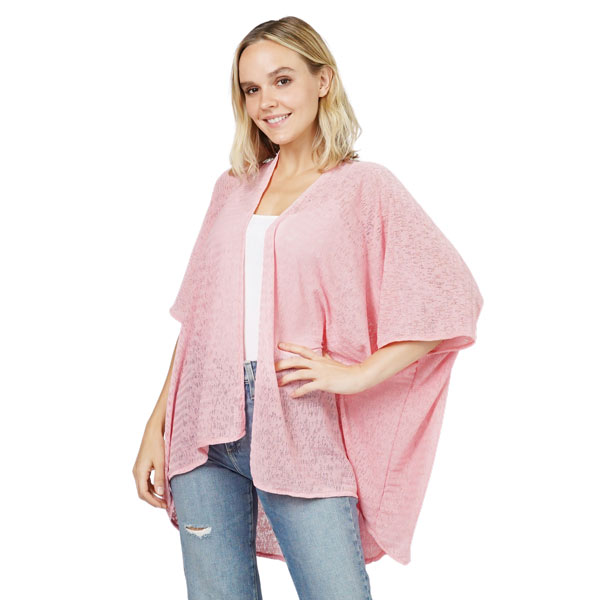 10562 - Coral Pink<br>
Drapey Knit Kimono
