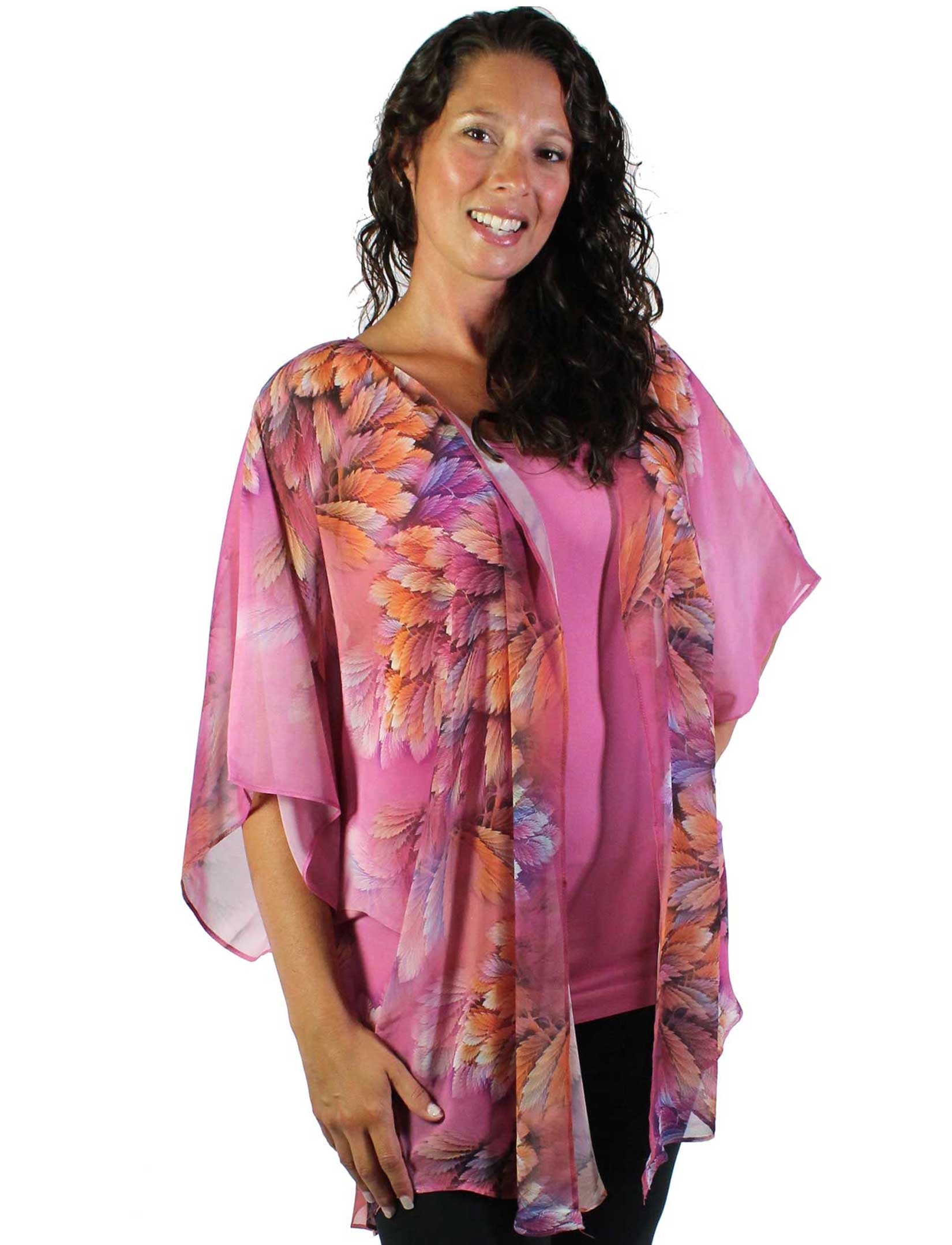 P27 - Pink<br>
Chiffon Kimono