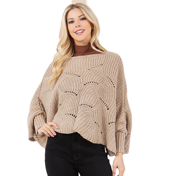 4271 - Sweater Poncho w/ Sleeves