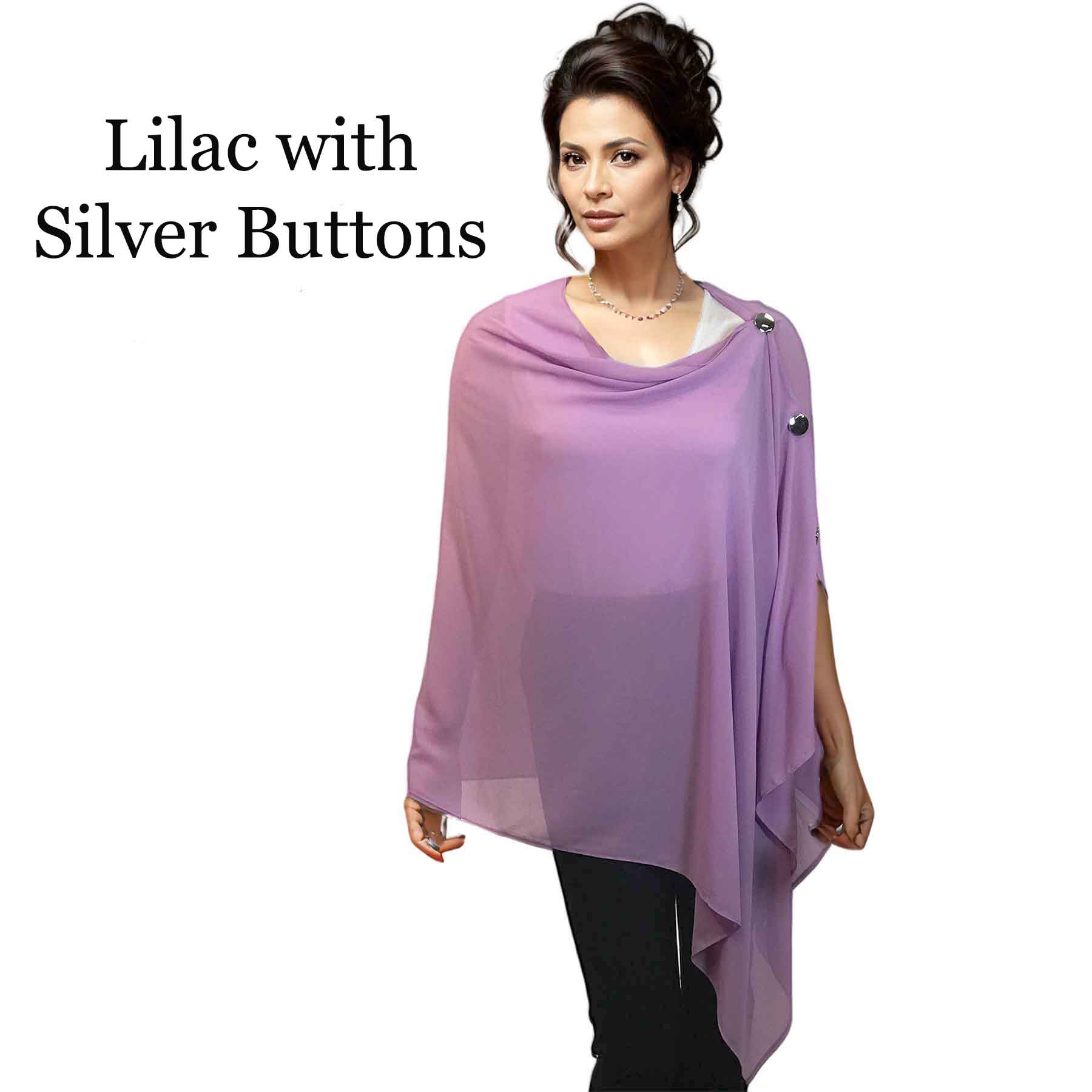 020S - Lilac w/Silver Buttons<br>
Georgette Button Shawl

