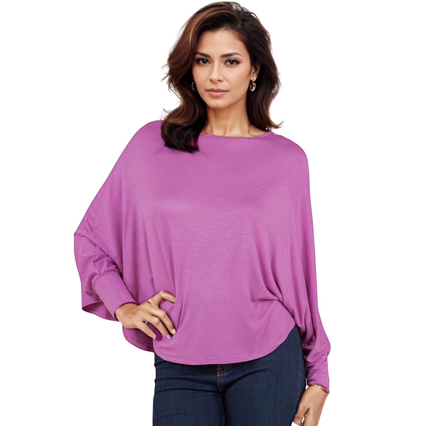 1818 - Raspberry<br>
Poncho with Sleeves