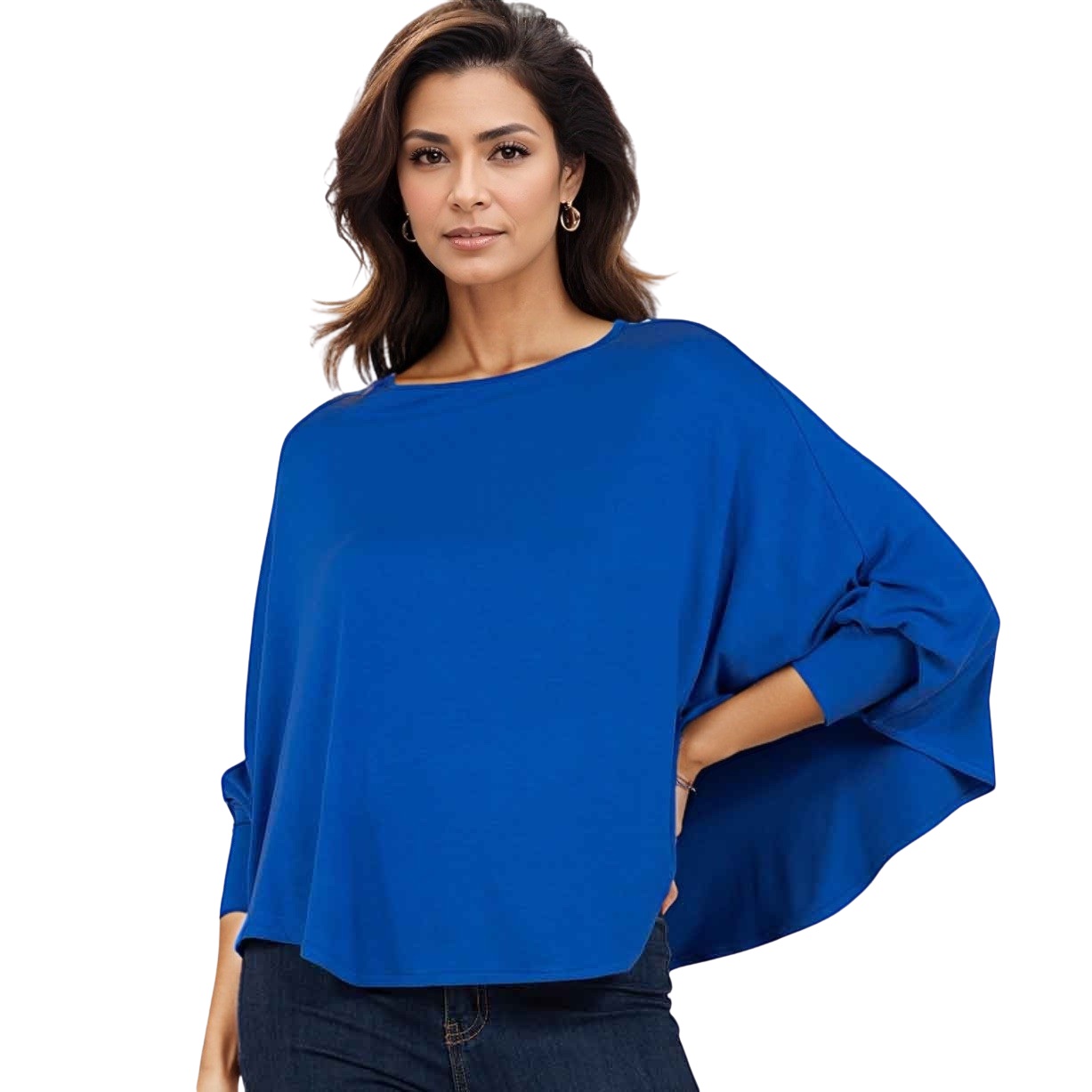 1818 - Blue<br>
Poncho with Sleeves