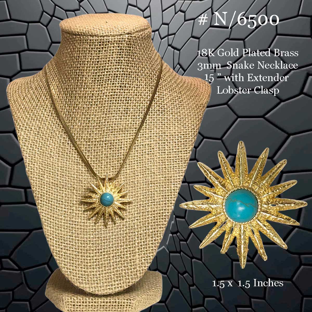 3907 - 18K Turquoise JEWELRY - #N/6500 - Turquoise on Gold -