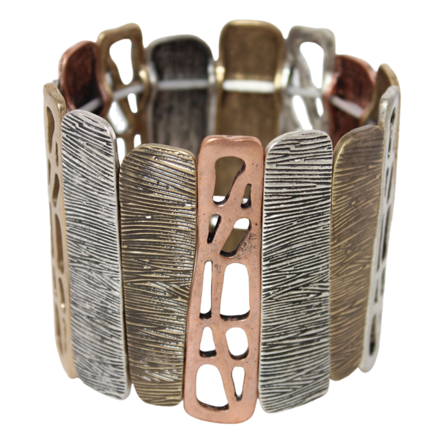 Fashion  BRACELETs - Textured Artifact - Tri-Color MB