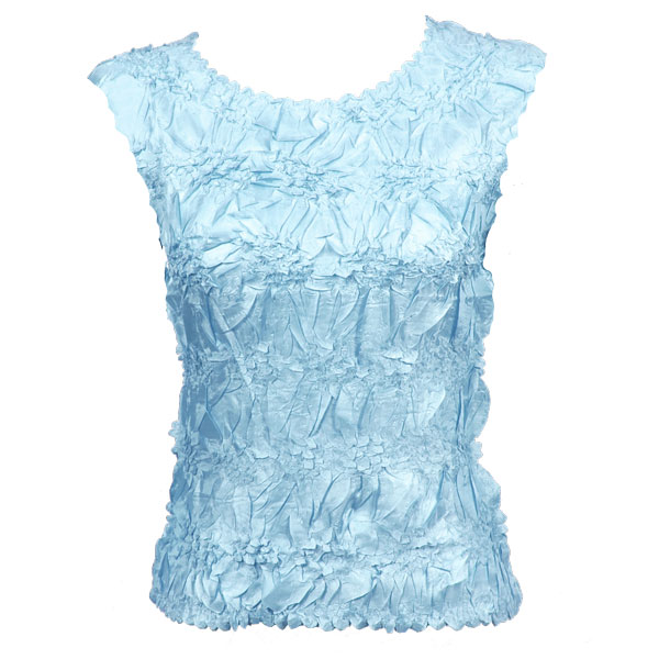 Solid Light Blue<br>
Sleeveless Origami Top