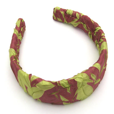 649 - Fabric Covered HEADBANDs  - ORG - Dusty Rose-Spring Green Origami HEADBAND