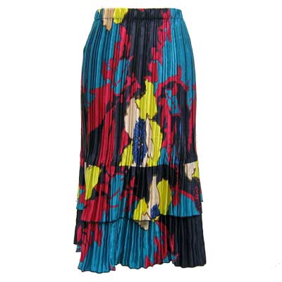  Cukoo Blue Satin Mini Pleat Tiered Skirt