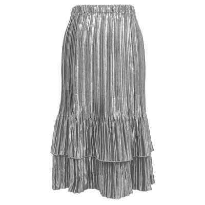 745 - Skirts - Satin Mini Pleat Tiered