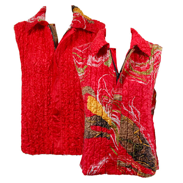 9016 Swirl Olive-Red<br>Quilted Reversible Vest