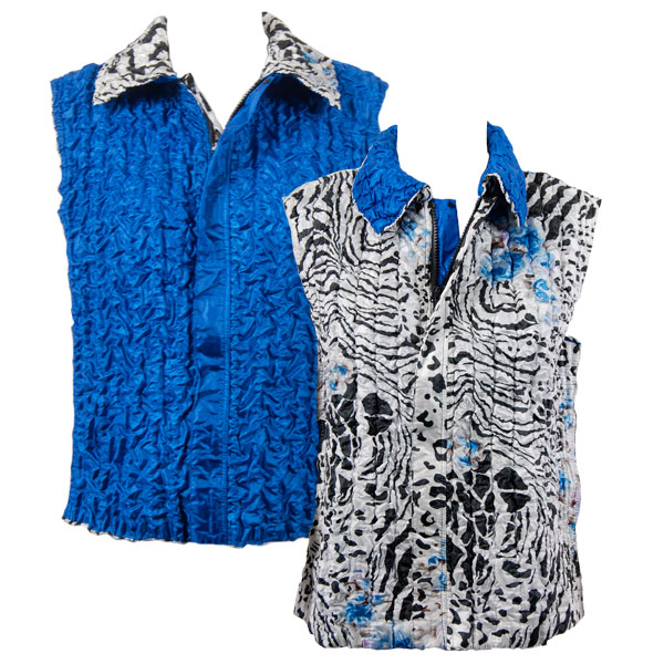 4537 - Quilted Reversible VESTs  - 302/PLUS - Blue Reptile FloralQuilted Reversible VEST