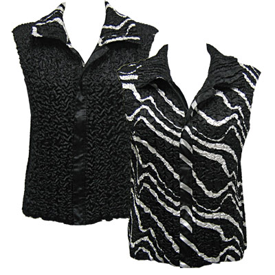 093/PLUS Ribbon Black-White<br>Quilted Reversible Vest