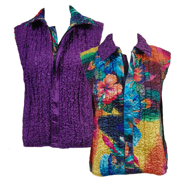 9778 - Rainbow Hibiscus<br>Quilted Reversible Vest