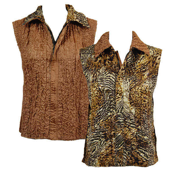 9022/PLUS - Swirl Leopard<br>Quilted Reversible Vest