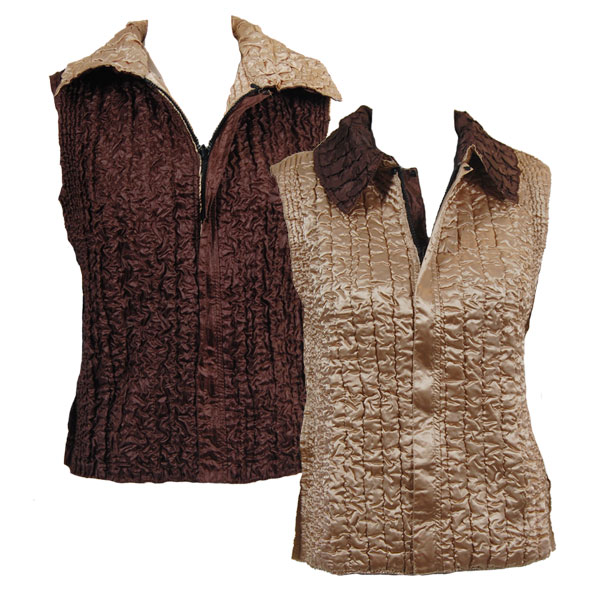 SKH-PLUS - Khaki/Brown<br>Quilted Reversible Vest