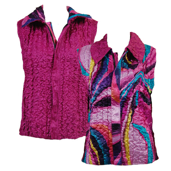 9387/PLUS - Half Moon Pink<br>Quilted Reversible Vest
