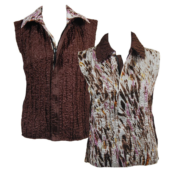 9662/PLUS - Brown Splash<br>Quilted Reversible Vest