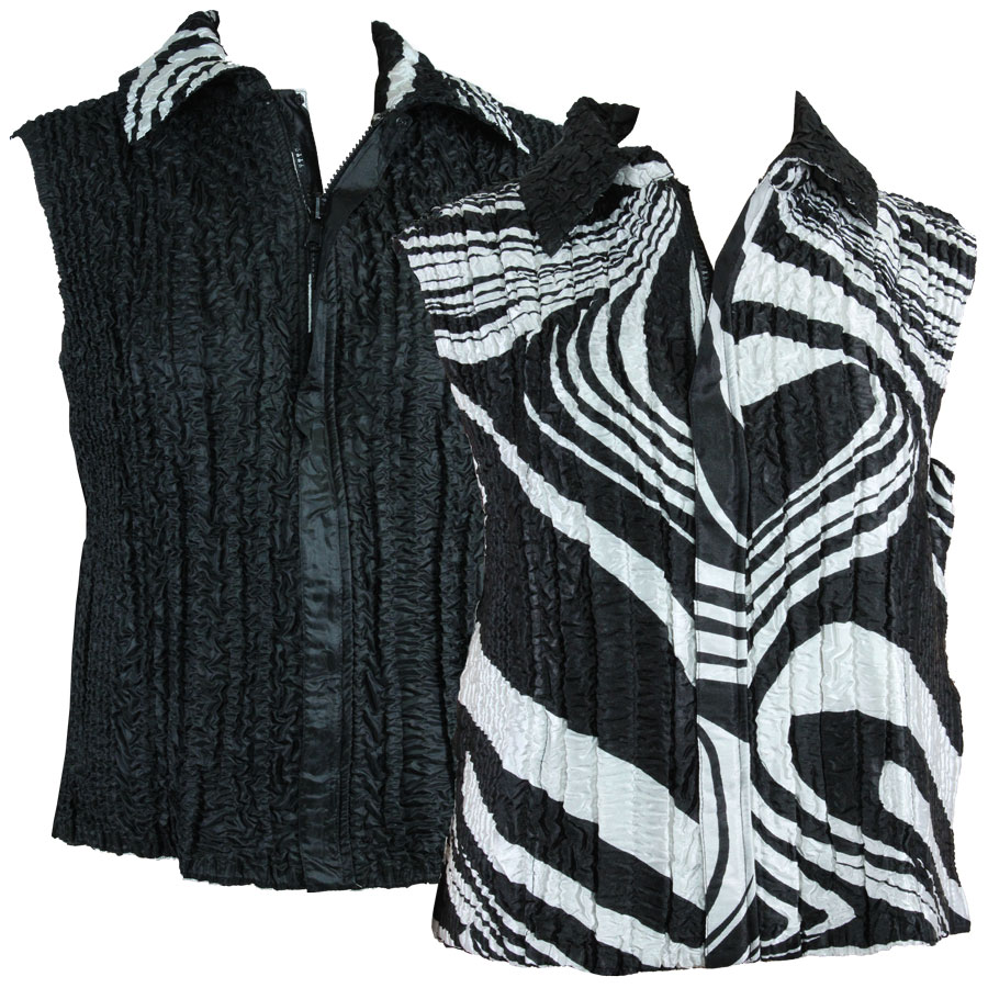 SBW - Swirl Black-White<br>Quilted Reversible Vest