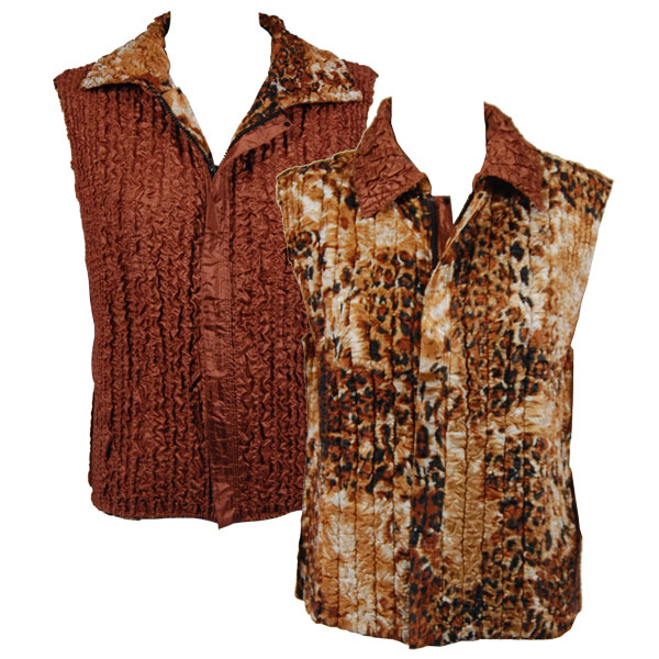 GL - Golden Leopard<br>Quilted Reversible Vest