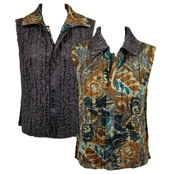 CTS - Charcoal-Taupe Swirl<br>Quilted Reversible Vest