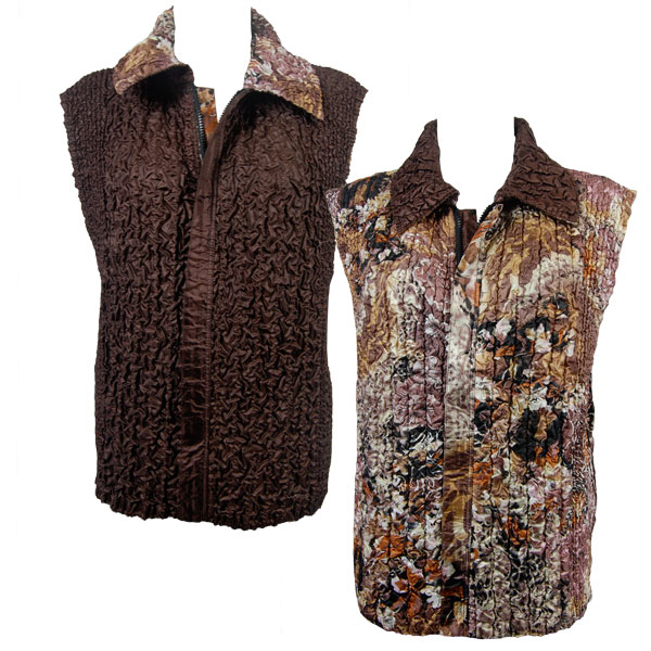 P41 - Brown Jungle<br>Quilted Reversible Vests