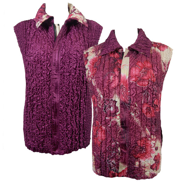 P48/PLUS Rose Floral<br> Quilted Reversible Vests