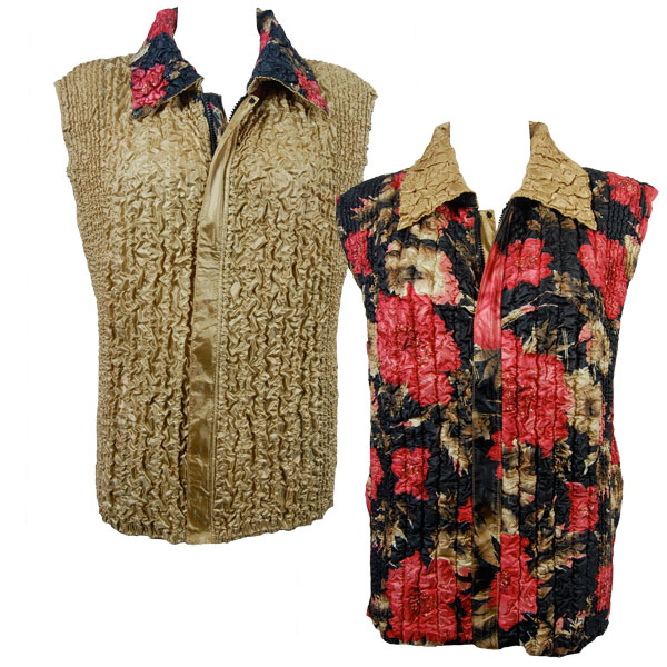 9358G - Coral Blossoms<br>Quilted Reversible Vest