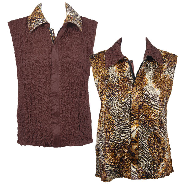 9022B/PLUS - Swirl Leopard<br> Quilted Reversible Vest