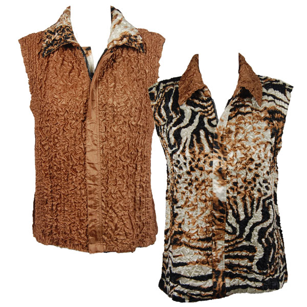 9405/PLUS - Bronze Leopard<br>Quilted Reversible Vest