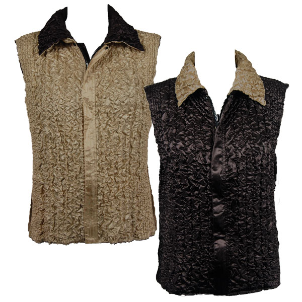 DBN/PLUS - Dark Brown/Natural<br>Quilted Reversible Vest