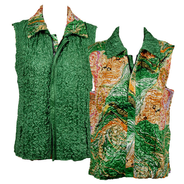 9017 - Swirl Green<br> Quilted Reversible Vests