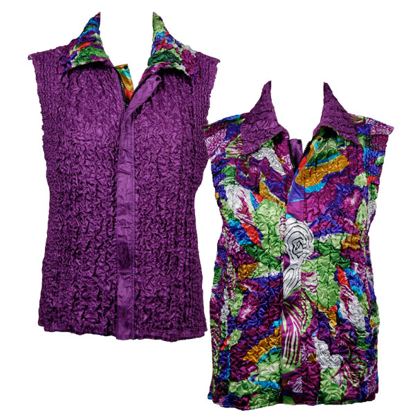 X208/PLUS - Magenta Floral<br>Quilted Reversible Vest