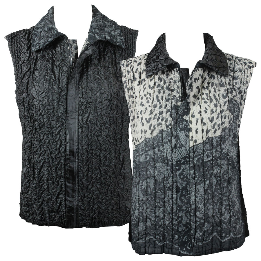 P51 - Grey Animal<br> Quilted Reversible Vest