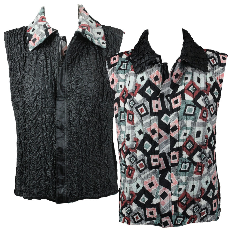 P53 - Block Print<br>Quilted Reversible Vest