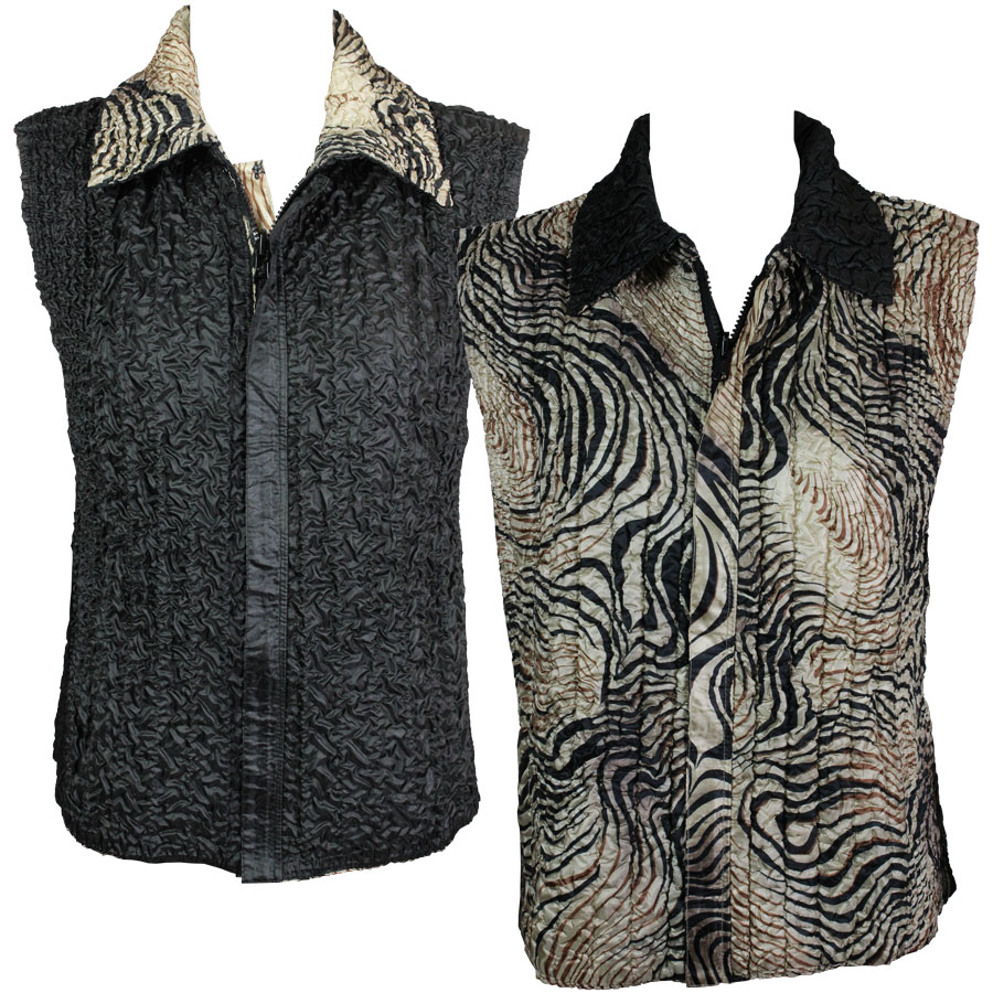 P58 - Swirl Animal<br>Quilted Reversible Vest