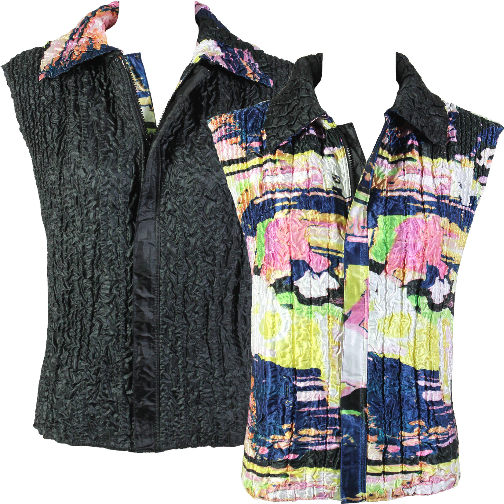 5808 - Abstract Multi<br> Quilted Reversible Vest