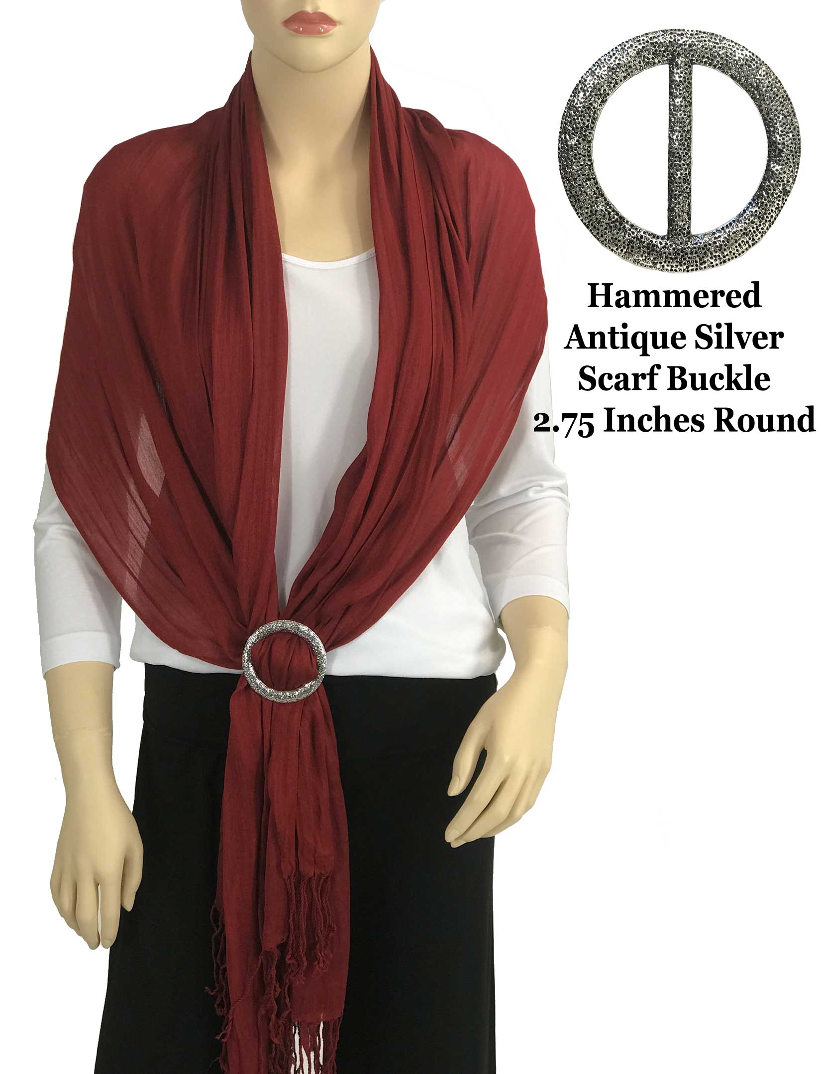 WholesaleShawl - Cotton/Silk #100 with Scarf Buckle Ring
